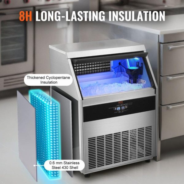 Refrigeration & Ice Equipment | Commercial Ice Maker, 330lbs/24H, Ice Maker Machine, 126 Ice Cubes in 12-15 Minutes, Freestanding Cabinet Ice Maker with 88lbs Storage Capacity LED Digital Display, for Bar Home Restaurant Refrigeration & Ice Equipment Refrigeration & Ice Equipment