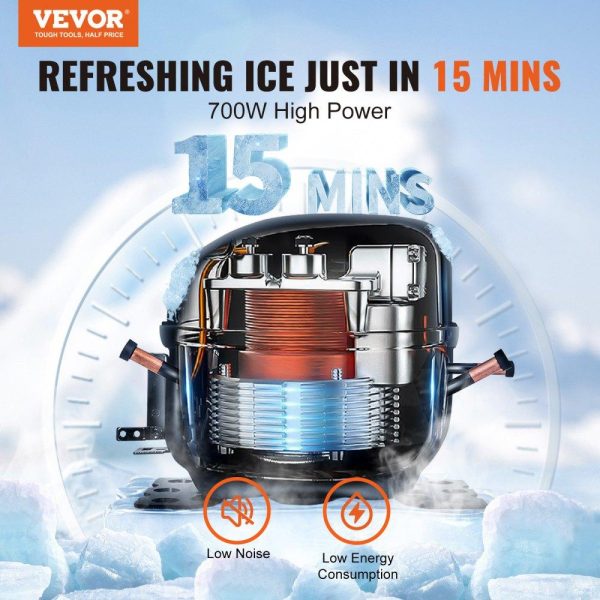 Refrigeration & Ice Equipment | Commercial Ice Maker, 360LBS/24H Ice Making Machine with 330.7LBS Large Storage Bin, 700W Auto Self-Cleaning Ice Maker Machine with 3.5-inch LED Panel for Bar Cafe Restaurant Business Refrigeration & Ice Equipment Refrigeration & Ice Equipment