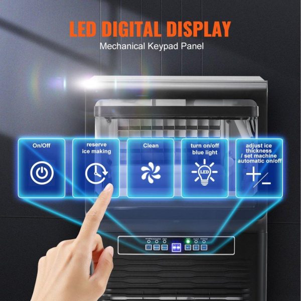 Refrigeration & Ice Equipment | Commercial Ice Maker, 70lbs/24H, Ice Maker Machine, 36 Ice Cubes in 12-15 Minutes, Freestanding Cabinet Ice Maker with 11lbs Storage Capacity LED Digital Display, for Bar Home Office Restaurant Refrigeration & Ice Equipment Refrigeration & Ice Equipment