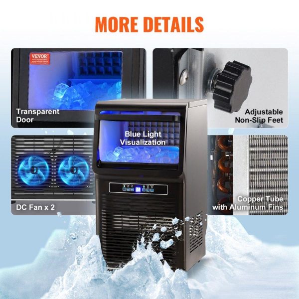 Refrigeration & Ice Equipment | Commercial Ice Maker, 70lbs/24H, Ice Maker Machine, 36 Ice Cubes in 12-15 Minutes, Freestanding Cabinet Ice Maker with 11lbs Storage Capacity LED Digital Display, for Bar Home Office Restaurant Refrigeration & Ice Equipment Refrigeration & Ice Equipment