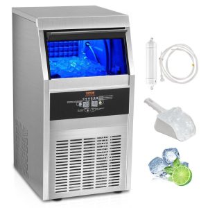 Refrigeration & Ice Equipment | Commercial Ice Maker, 80lbs/24H, Ice Maker Machine, 40 Ice Cubes in 12-15 Minutes, Freestanding Cabinet Ice Maker with 24lbs Storage Capacity LED Digital Display, for Bar Home Office Restaurant Refrigeration & Ice Equipment Refrigeration & Ice Equipment