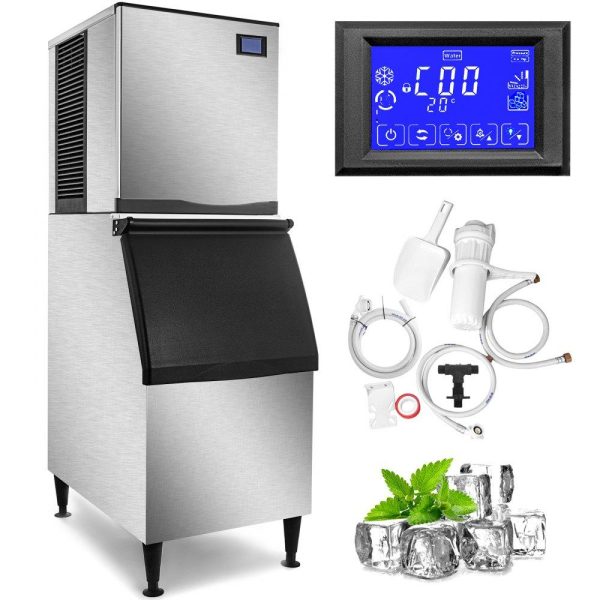 Refrigeration & Ice Equipment | Commercial Ice Maker Machine, 110V 550LBS/24H 350LBS Large Storage Ice Machine, ETL Approved, Advanced LCD Panel, SECOP Compressor, Air Cooled, Quiet Operation, Include Scoop & Water Filter Refrigeration & Ice Equipment Refrigeration & Ice Equipment