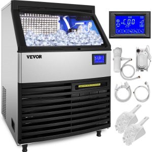 Refrigeration & Ice Equipment | Commercial Ice Maker Machine, 265LBS/24H ETL Approved Ice Machine Under Counter Ice Maker Machine with SECOP Compressor,77LBS Storage,Electric Water Drain Pump,Water Filter, 2 Scoops Included Refrigeration & Ice Equipment Refrigeration & Ice Equipment