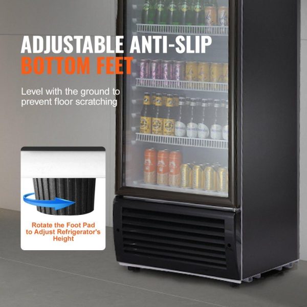 Refrigeration & Ice Equipment | Commercial Merchandiser Refrigerator, 14.8 Cu.Ft / 420L Beverage Refrigerator Cooler Merchandiser, Glass Door Display Refrigerator Upright Fridge with 5 Adjustable Shelves, Customizable Lightbox Refrigeration & Ice Equipment Refrigeration & Ice Equipment