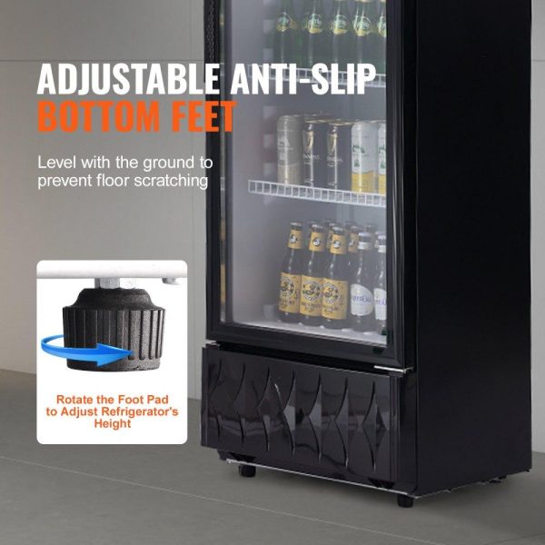 Refrigeration & Ice Equipment | Commercial Merchandiser Refrigerator, 6.8 Cu.Ft / 195L Beverage Refrigerator Cooler Merchandiser, Glass Door Display Refrigerator Upright Fridge with 3 Adjustable Shelves, Customizable Lightbox Refrigeration & Ice Equipment Refrigeration & Ice Equipment