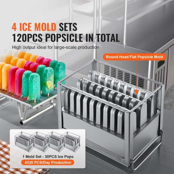 Refrigeration & Ice Equipment | Commercial Popsicle Machine 4 Mold Set – 120 PCS Ice Pops Making Machine Refrigeration & Ice Equipment Refrigeration & Ice Equipment