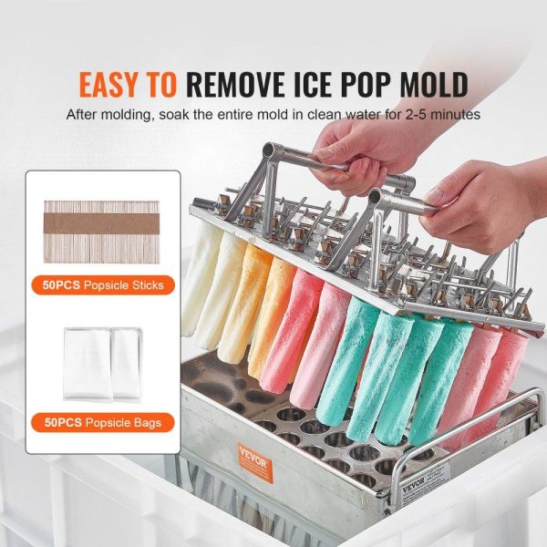 Refrigeration & Ice Equipment | Commercial Popsicle Molds 40PCS Cylindrical Ice Pop Molds Stainless Steel Refrigeration & Ice Equipment Refrigeration & Ice Equipment