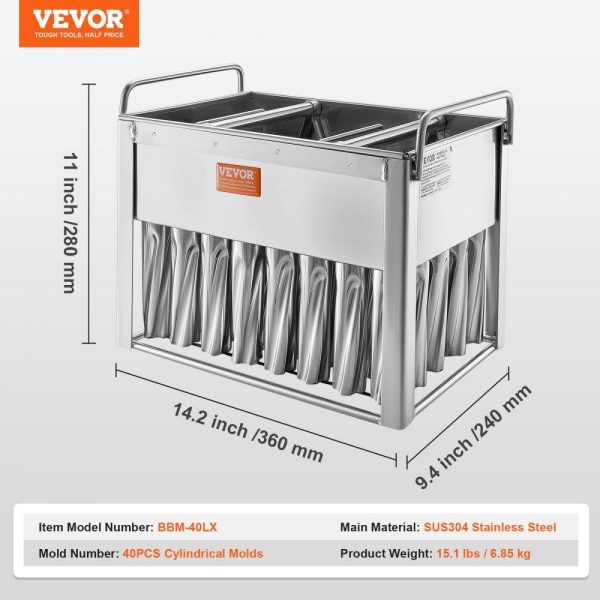 Refrigeration & Ice Equipment | Commercial Popsicle Molds 40PCS Cylindrical Ice Pop Molds Stainless Steel Refrigeration & Ice Equipment Refrigeration & Ice Equipment