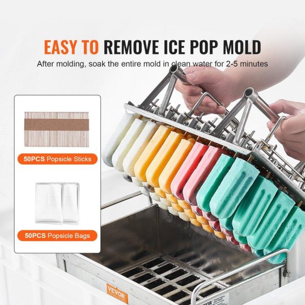 Refrigeration & Ice Equipment | Commercial Popsicle Molds 40PCS Round-Head Ice Pop Molds with Double Slot Refrigeration & Ice Equipment Refrigeration & Ice Equipment