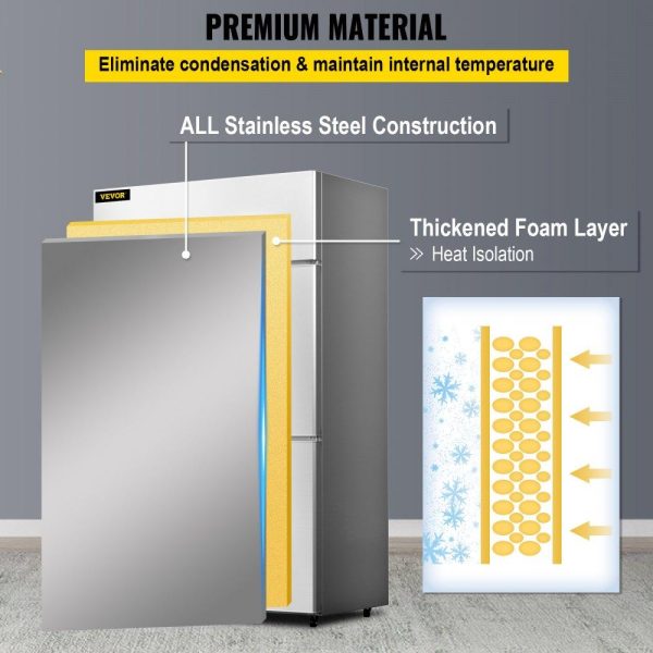 Refrigeration & Ice Equipment | Commercial Refrigerator, 27.5 Cu.Ft Upright Refrigerator, 48″ Side by Side Freezer, Stainless Steel Merchandiser Refrigerators with Dual Temperature Control, Business Food Fridge for Kitchen Restaurant, 4 Door Refrigeration & Ice Equipment Refrigeration & Ice Equipment