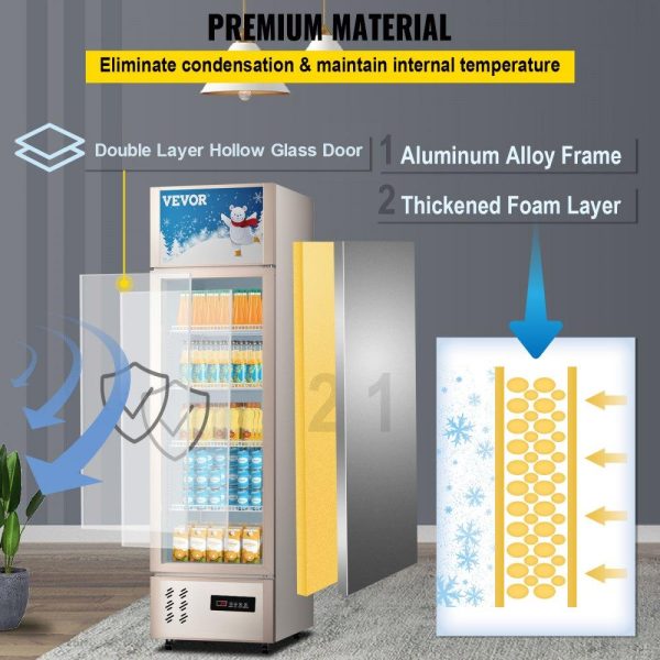 Refrigeration & Ice Equipment | Commercial Refrigerator,Display Fridge Upright Beverage Cooler, Glass Door with LED Light for Home, Store, Gym or Office, (11 cu.ft. Single Swing Door) Refrigeration & Ice Equipment Refrigeration & Ice Equipment