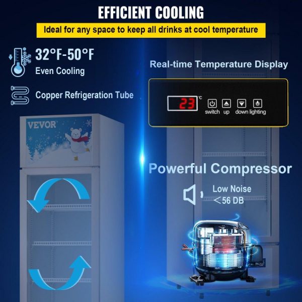 Refrigeration & Ice Equipment | Commercial Refrigerator,Display Fridge Upright Beverage Cooler, Glass Door with LED Light for Home, Store, Gym or Office, (11 cu.ft. Single Swing Door) Refrigeration & Ice Equipment Refrigeration & Ice Equipment