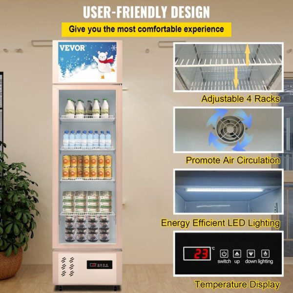 Refrigeration & Ice Equipment | Commercial Refrigerator,Display Fridge Upright Beverage Cooler, Glass Door with LED Light for Home, Store, Gym or Office, (11 cu.ft. Single Swing Door) Refrigeration & Ice Equipment Refrigeration & Ice Equipment