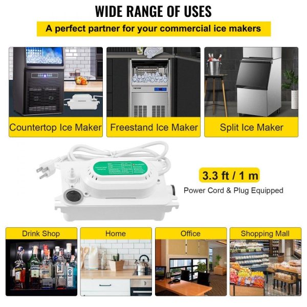 Refrigeration & Ice Equipment | Condensate Pump, 6.6 ft/2 m Lift, 110V Removal Drain Pump with 0.63 Qt/0.6 L Water Tank, 5W Automatic Condensation Pump with 100 L/H Flow, for Commercial Ice Makers of Different Types Refrigeration & Ice Equipment Refrigeration & Ice Equipment