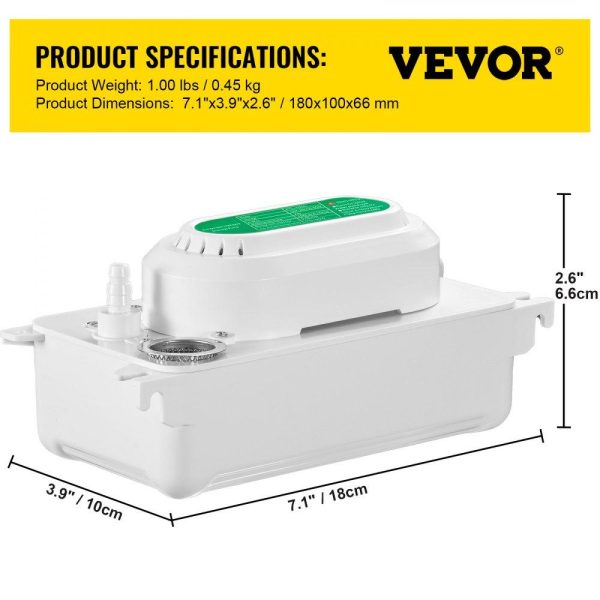 Refrigeration & Ice Equipment | Condensate Pump, 6.6 ft/2 m Lift, 110V Removal Drain Pump with 0.63 Qt/0.6 L Water Tank, 5W Automatic Condensation Pump with 100 L/H Flow, for Commercial Ice Makers of Different Types Refrigeration & Ice Equipment Refrigeration & Ice Equipment