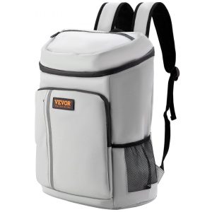 Refrigeration & Ice Equipment | Cooler Backpack, 28 Cans Backpack Cooler Leakproof, Waterproof Insulated Backpack Cooler, Lightweight Beach Cooler Bag with Shoulder Padding and Mesh Pocket for Hiking, Camping, BBQ, Grey Gray Refrigeration & Ice Equipment Gray