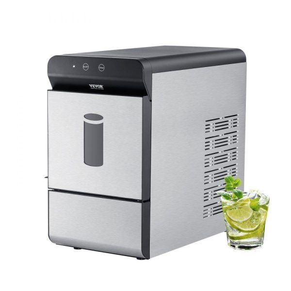 Refrigeration & Ice Equipment | Countertop Ice Maker, 37lbs in 24Hrs, Auto Self-Cleaning Portable Ice Maker with Ice Scoop, Basket and Drainpipe, 2 Ways Water Refill Stainless Steel Ice Machine for Home Kitchen Office Party Refrigeration & Ice Equipment Refrigeration & Ice Equipment