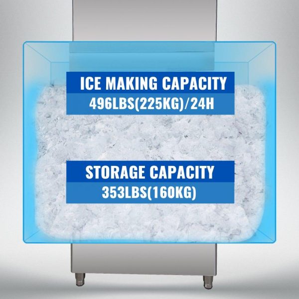 Refrigeration & Ice Equipment | Flake Ice Machine 496 LBS/24 H Commercial Ice Machine Maker,Snowflake Ice Maker with 353 LBS Ice Storage Capacity, Commercial Snow Flake Ice Maker, with Water Filters Refrigeration & Ice Equipment Refrigeration & Ice Equipment