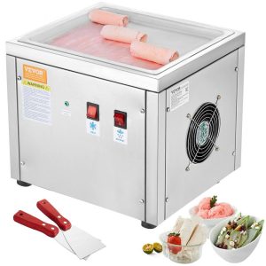 Refrigeration & Ice Equipment | Fried Ice Cream Roll Machine, 11″ x 9.5″ Stir-Fried Ice Cream Pan, Stainless Steel Rolled Ice Cream Maker with Compressor and 2 Scrapers, for Making Ice Cream, Frozen Yogurt, Ice Cream Rolls Refrigeration & Ice Equipment Refrigeration & Ice Equipment