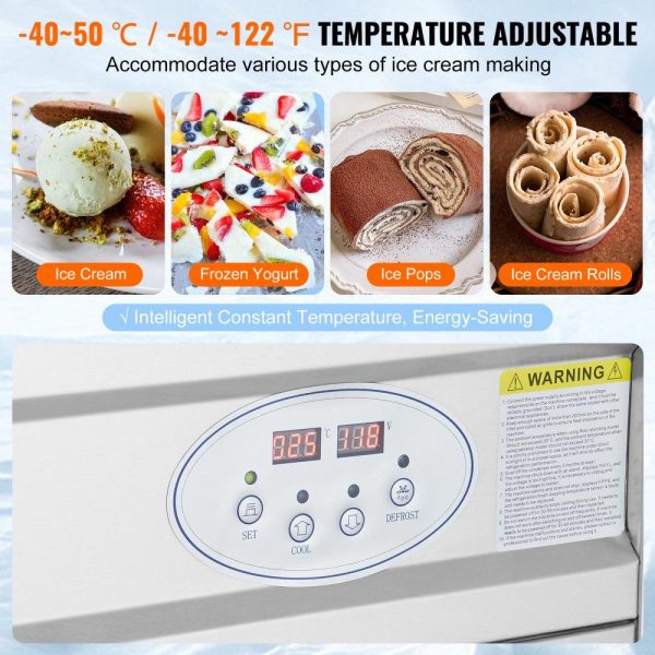 Refrigeration & Ice Equipment | Fried Ice Cream Roll Machine, 19.7″ x 19.7″ Square Stir-Fried Ice Cream Pan, Stainless Steel Commercial Rolled Ice Cream Maker with Compressor and 2 Scrapers, for Making Ice Cream, Frozen Yogurt Refrigeration & Ice Equipment Refrigeration & Ice Equipment