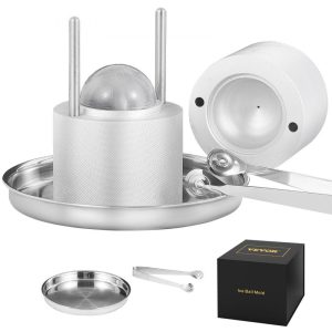 Refrigeration & Ice Equipment | Ice Ball Press, 2.4″ Ice Ball Maker, Aircraft Al Alloy Ice Ball Press Kit for 60mm Ice Sphere, Ice Press with Tong and Drip Tray, for Whiskey, Cocktail, Bourbon, Scot on Party & Holiday, Silver Silver Refrigeration & Ice Equipment Refrigeration & Ice Equipment