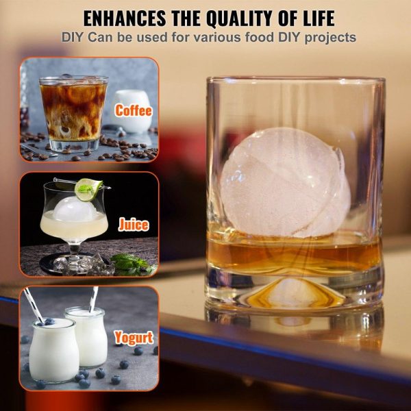 Refrigeration & Ice Equipment | Ice Ball Press, 2.4″ Ice Ball Maker, Aircraft Al Alloy Ice Ball Press Kit for 60mm Ice Sphere, Ice Press with Tong and Drip Tray, for Whiskey, Cocktail, Bourbon, Scot on Party & Holiday, Red Red Refrigeration & Ice Equipment Red