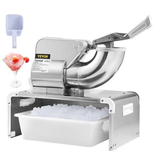 Refrigeration & Ice Equipment | Ice Crushers Machine, 661lbs Per Hour Electric Snow Cone Maker with 4 Blades, Stainless Steel Shaved Ice Machine with Cover, 300W Ice Shaver Machine for Margaritas, Home and Commercial Use Silver Refrigeration & Ice Equipment Refrigeration & Ice Equipment