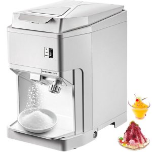 Refrigeration & Ice Equipment | Ice Shaver Machine Electric, Snow Cone Machine Commercial 265 LBS/H, Shaved Ice Machine w/Ice Hopper & Lid, 250W Ice Crusher w/Drain Pipe Tabletop Shaved Ice Maker w/Adjustable Fineness White Refrigeration & Ice Equipment Refrigeration & Ice Equipment