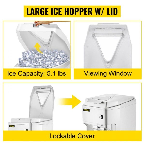 Refrigeration & Ice Equipment | Ice Shaver Machine Electric, Snow Cone Machine Commercial 265 LBS/H, Shaved Ice Machine w/Ice Hopper & Lid, 250W Ice Crusher w/Drain Pipe Tabletop Shaved Ice Maker w/Adjustable Fineness White Refrigeration & Ice Equipment Refrigeration & Ice Equipment