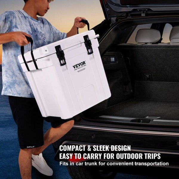 Refrigeration & Ice Equipment | Insulated Portable Cooler, 33 qt, Holds 35 Cans, Ice Retention Hard Cooler with Heavy Duty Handle, Ice Chest Lunch Box for Camping, Beach, Picnic, Travel, Outdoor, Keeps Ice for up to 6 Days Refrigeration & Ice Equipment Refrigeration & Ice Equipment