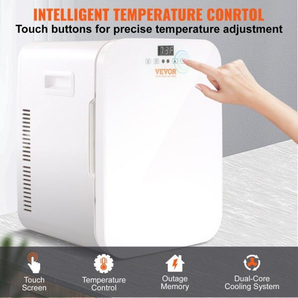 Refrigeration & Ice Equipment | Mini Fridge, 20L Skincare Fridges with Temper Control Touch Screen, Portable Small Beverage Refrigerator for Bedroom Office Car Dorm, AC/DC Cool Warmer for Cosmetic Drink Milk, White White Refrigeration & Ice Equipment Refrigeration & Ice Equipment