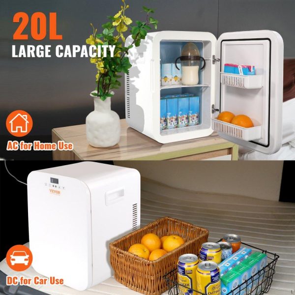 Refrigeration & Ice Equipment | Mini Fridge, 20L Skincare Fridges with Temper Control Touch Screen, Portable Small Beverage Refrigerator for Bedroom Office Car Dorm, AC/DC Cool Warmer for Cosmetic Drink Milk, White White Refrigeration & Ice Equipment Refrigeration & Ice Equipment