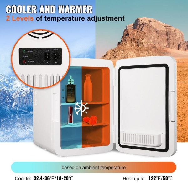 Refrigeration & Ice Equipment | Mini Fridge for Bedroom, 10 Liter/12 Can Portable Fridges, Luxury Small Beverage Refrigerator for Skincare Food Breast Milk Chill, AC/DC Cooler Warmer for Office Dorm Car, Black Black Refrigeration & Ice Equipment Black