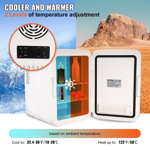 Refrigeration & Ice Equipment | Mini Fridge,10L/12 Can Luxury Skin Care Refrigerator,  Small Beverage Fridges for Bedroom Office Dorm Car Travel,  AC/DC Cooler & Heat for Foods, Drink, Breast Milk Storage & Chill, White White Refrigeration & Ice Equipment Refrigeration & Ice Equipment