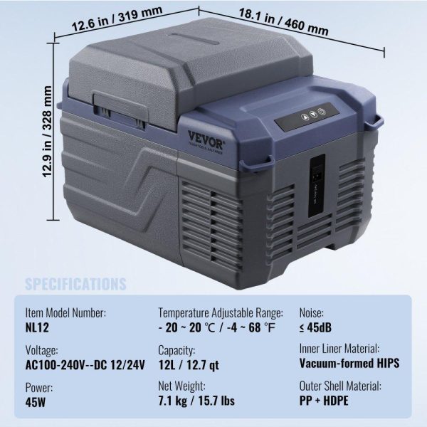 Refrigeration & Ice Equipment | Portable Car Refrigerator Freezer Compressor 12 L Single Zone for Car Home Refrigeration & Ice Equipment Refrigeration & Ice Equipment