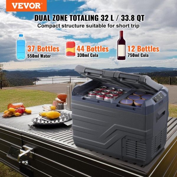 Refrigeration & Ice Equipment | Portable Car Refrigerator Freezer Compressor 32 L Dual Zone for Car Home Refrigeration & Ice Equipment Refrigeration & Ice Equipment