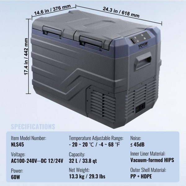 Refrigeration & Ice Equipment | Portable Car Refrigerator Freezer Compressor 32 L Dual Zone for Car Home Refrigeration & Ice Equipment Refrigeration & Ice Equipment