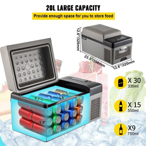 Refrigeration & Ice Equipment | Portable Refrigerator 21 Quart(20 Liter),12 Volt Refrigerator App Control(-4℉~68℉), Car Refrigerator Electric Compressor Cooler with 12/24v DC & 110-240v AC for Camping, Travel, Fishing, Outdoor or Home Use Refrigeration & Ice Equipment Refrigeration & Ice Equipment