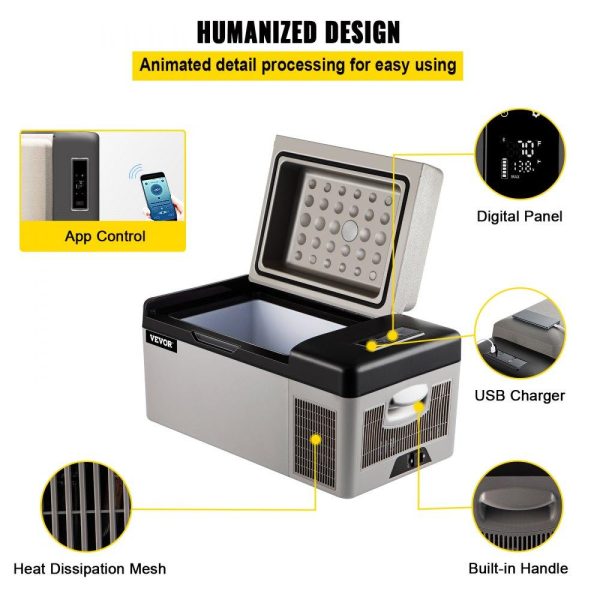 Refrigeration & Ice Equipment | Portable Refrigerator 21 Quart(20 Liter),12 Volt Refrigerator App Control(-4℉~68℉), Car Refrigerator Electric Compressor Cooler with 12/24v DC & 110-240v AC for Camping, Travel, Fishing, Outdoor or Home Use Refrigeration & Ice Equipment Refrigeration & Ice Equipment