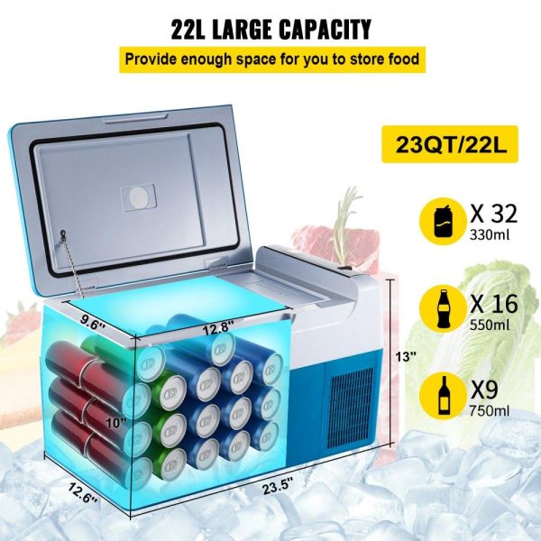 Refrigeration & Ice Equipment | Portable Refrigerator 23 Quart(22 Liter),12 Volt Refrigerator App Control(-4℉~68℉), Car Refrigerator Electric Compressor Cooler with 12/24v DC & 110-240v AC for Camping, Travel, Fishing, Outdoor or Home Use Refrigeration & Ice Equipment Refrigeration & Ice Equipment