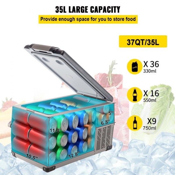 Refrigeration & Ice Equipment | Portable Refrigerator 37 Quart(35 Liter),12 Volt Refrigerator App Control(-4℉~68℉), Car Refrigerator Dual Zone with 12/24v DC & 110-240v AC for Camping, Travel, Fishing, Outdoor or Home Use Refrigeration & Ice Equipment Refrigeration & Ice Equipment