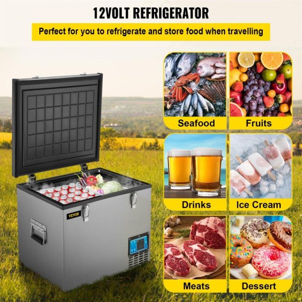 Refrigeration & Ice Equipment | Portable Refrigerator 48 Quart, 12 volt Refrigerator with Compressor and App Control, Metal Shell Chest Refrigerator, -4℉ to 68℉, DC 12/24V, AC 110-240V（Home & Car Use） Refrigeration & Ice Equipment Refrigeration & Ice Equipment