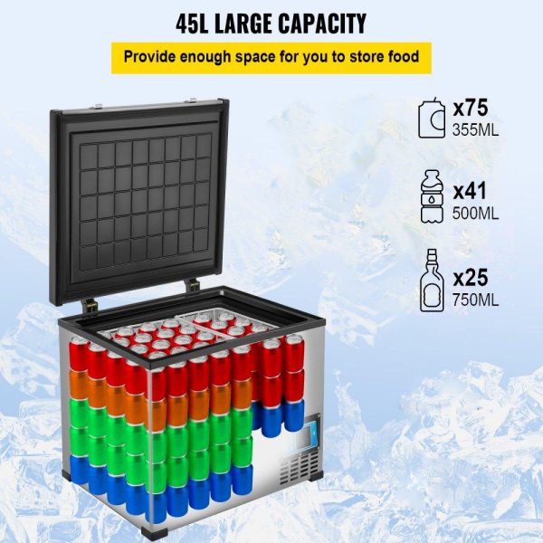 Refrigeration & Ice Equipment | Portable Refrigerator 48 Quart, 12 volt Refrigerator with Compressor and App Control, Metal Shell Chest Refrigerator, -4℉ to 68℉, DC 12/24V, AC 110-240V（Home & Car Use） Refrigeration & Ice Equipment Refrigeration & Ice Equipment