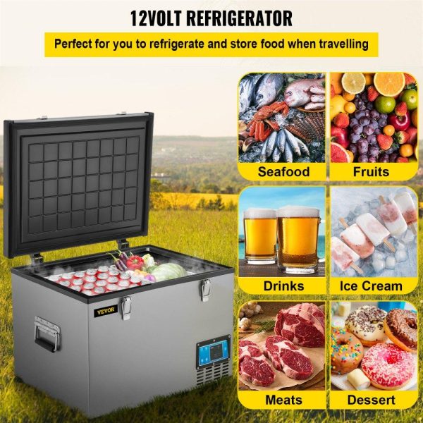 Refrigeration & Ice Equipment | Portable Refrigerator 64 Quart, 12 Volt Refrigerator with Compressor and App Control, Metal Shell Chest Refrigerator, -4℉ to 68℉, DC 12/24V, AC 110-240V（Home & Car Use） Refrigeration & Ice Equipment Refrigeration & Ice Equipment