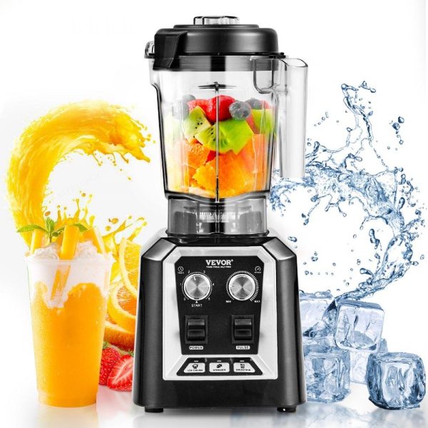 Refrigeration & Ice Equipment | Professional Blender, Commercial Countertop Blenders, 68 oz Jar Blender Combo, Stainless Steel 3 Functions Blender, for Frozen Drinks, Shakes, Smoothies, Peree, and Crush Ice, Black Black Refrigeration & Ice Equipment Black