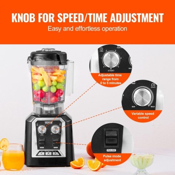 Refrigeration & Ice Equipment | Professional Blender, Commercial Countertop Blenders, 68 oz Jar Blender Combo, Stainless Steel 3 Functions Blender, for Frozen Drinks, Shakes, Smoothies, Peree, and Crush Ice, Black Black Refrigeration & Ice Equipment Black