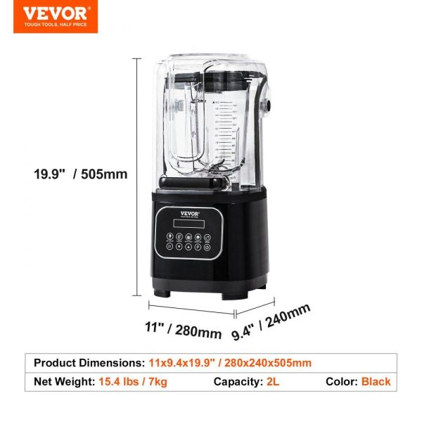 Refrigeration & Ice Equipment | Professional Blender with Shield, Commercial Countertop Blenders, 68 oz  Blender Combo, Stainless Steel 9 Speed & 5 Functions Blender, for Shakes, Smoothies, Peree, and Crush Ice, Black Black Refrigeration & Ice Equipment Black