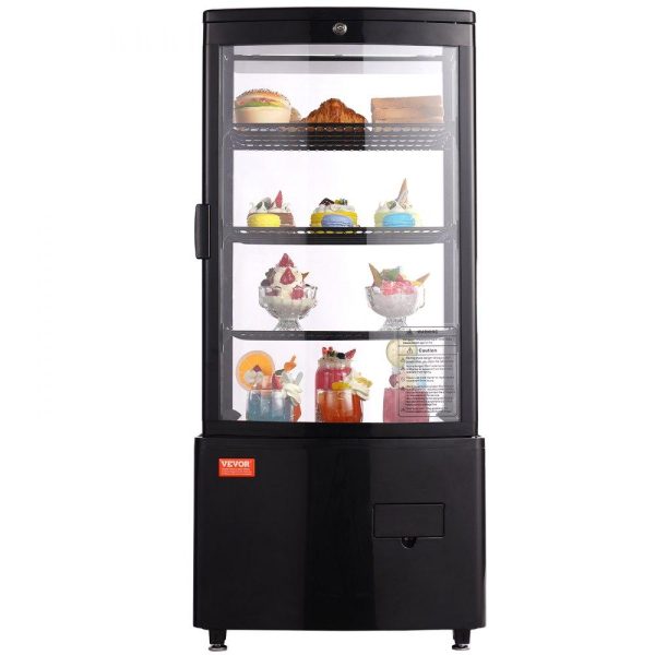 Refrigeration & Ice Equipment | Refrigerated Display Case, 3 Cu.Ft./85L Countertop Pastry Display Case, 3-Tier Commercial Display Refrigerator with LED Lighting, TURBO Cooling, Frost-Free Air-Cooling, Locked Door for Bakery Refrigeration & Ice Equipment Refrigeration & Ice Equipment