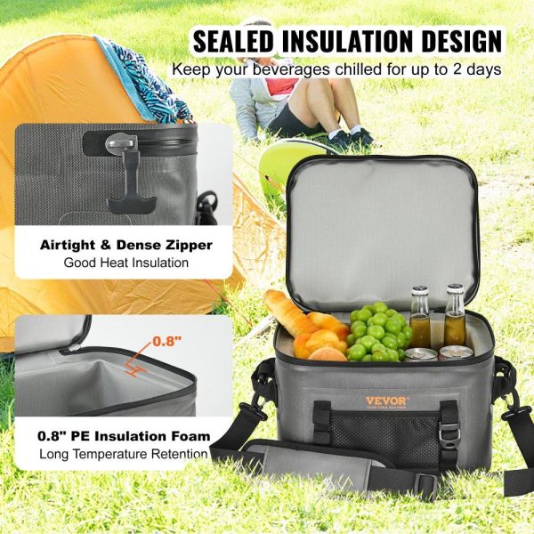 Refrigeration & Ice Equipment | Soft Cooler Bag, 16 Cans Soft Sided Cooler Bag Leakproof with Zipper, Waterproof Soft Cooler Insulated Bag, Lightweight & Portable Collapsible Cooler for Beach, Hiking, Picnic, Camping, Travel Refrigeration & Ice Equipment Refrigeration & Ice Equipment