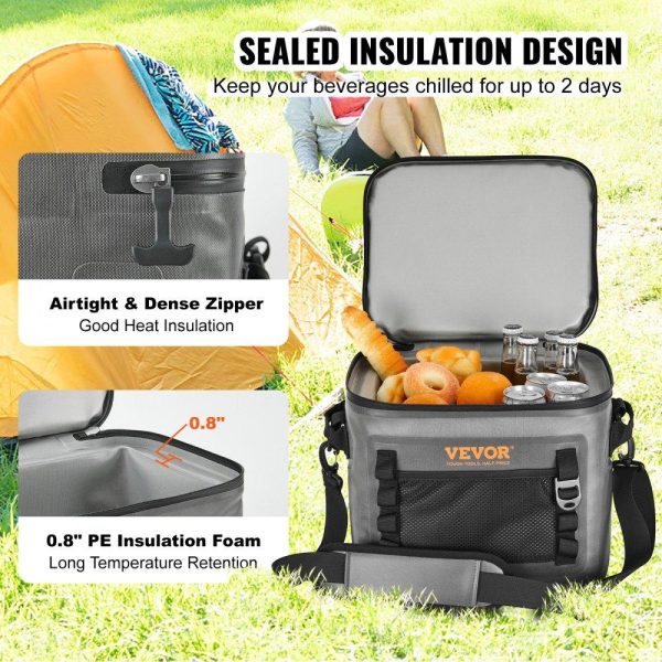 Refrigeration & Ice Equipment | Soft Cooler Bag, 24 Cans Soft Sided Cooler Bag Leakproof with Zipper, Waterproof Soft Cooler Insulated Bag, Lightweight & Portable Collapsible Cooler for Beach, Hiking, Picnic, Camping, Travel Refrigeration & Ice Equipment Refrigeration & Ice Equipment